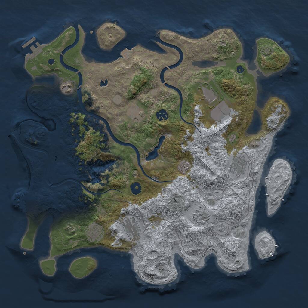 Rust Map: Procedural Map, Size: 4000, Seed: 1997147357, 15 Monuments