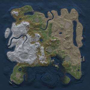 Thumbnail Rust Map: Procedural Map, Size: 4000, Seed: 34026627, 17 Monuments
