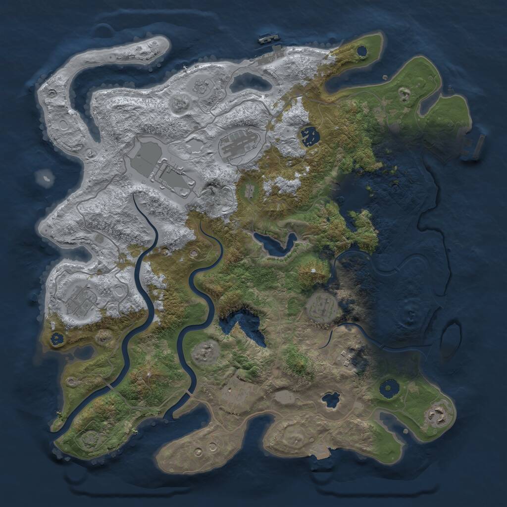 Rust Map: Procedural Map, Size: 4000, Seed: 170125621, 15 Monuments
