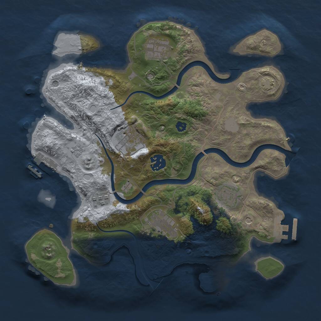 Rust Map: Procedural Map, Size: 3000, Seed: 635629637, 12 Monuments