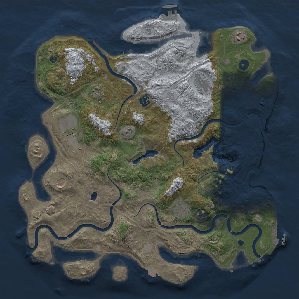 Rust Map: Procedural Map, Size: 4250, Seed: 83527643, 14 Monuments