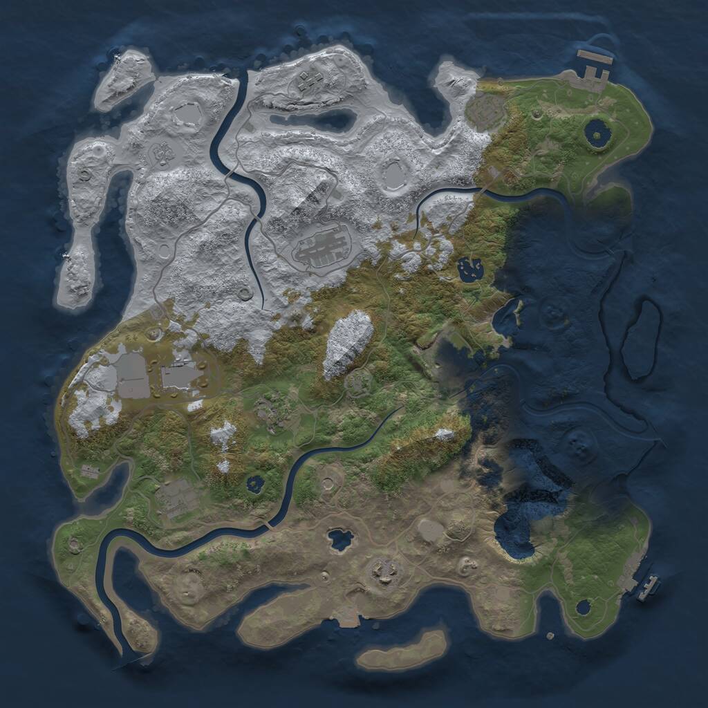 Rust Map: Procedural Map, Size: 4000, Seed: 1134584030, 15 Monuments
