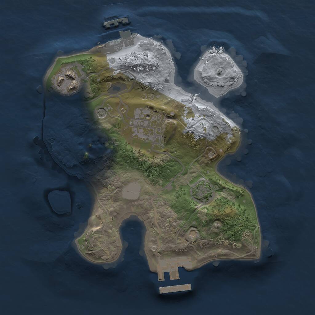 Rust Map: Procedural Map, Size: 2000, Seed: 2020788736, 7 Monuments