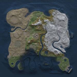 Thumbnail Rust Map: Procedural Map, Size: 3000, Seed: 1168915091, 13 Monuments