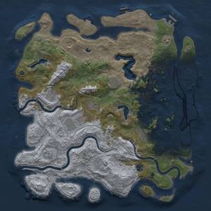Thumbnail Rust Map: Procedural Map, Size: 4500, Seed: 1722716672, 17 Monuments