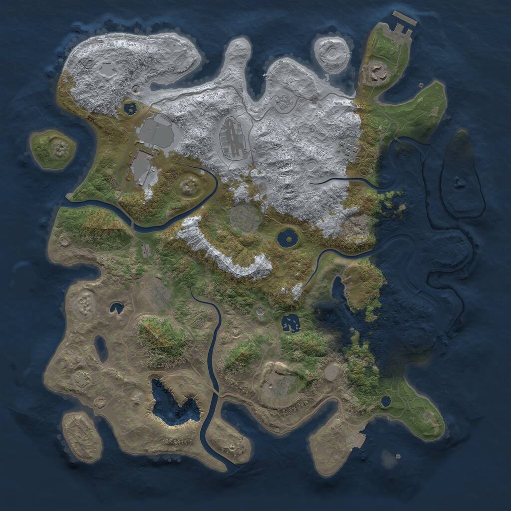 Rust Map: Procedural Map, Size: 4000, Seed: 606180005, 13 Monuments