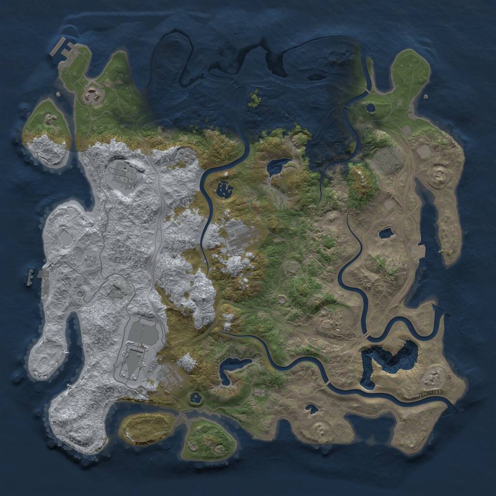 Rust Map: Procedural Map, Size: 4500, Seed: 4471829, 15 Monuments