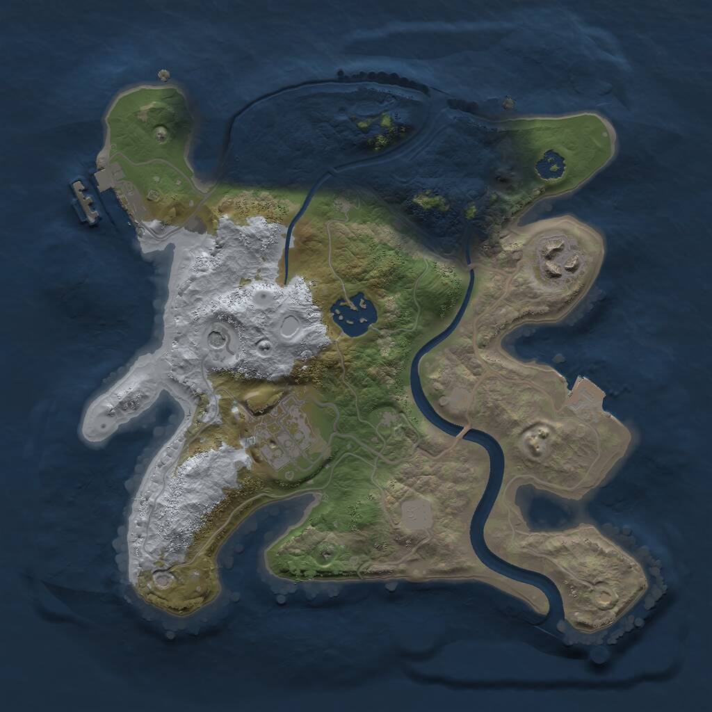 Rust Map: Procedural Map, Size: 2500, Seed: 532409, 6 Monuments