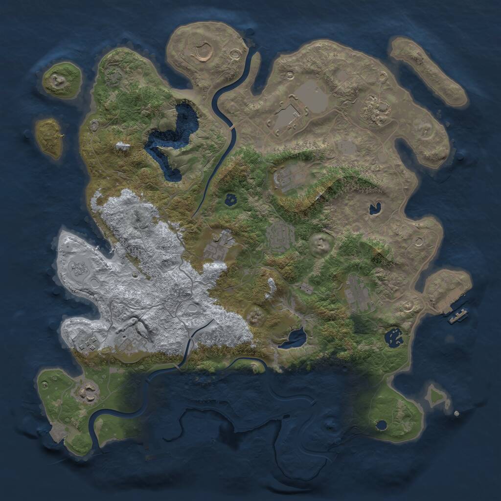 Rust Map: Procedural Map, Size: 4000, Seed: 2142736760, 17 Monuments