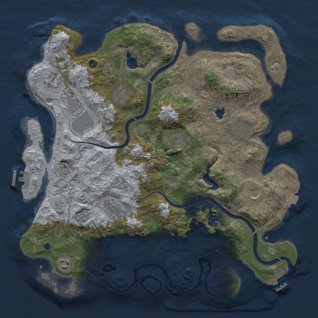 Rust Map: Procedural Map, Size: 4000, Seed: 518761278, 16 Monuments