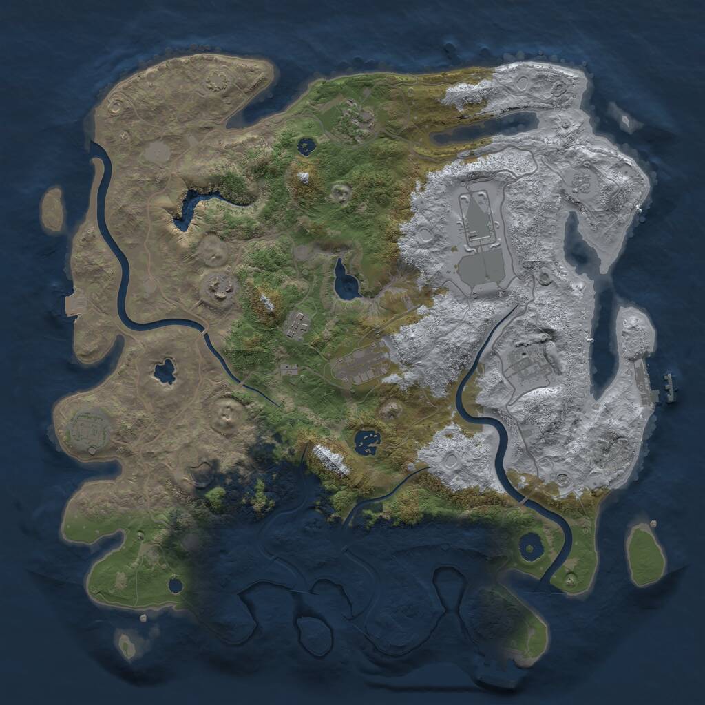 Rust Map: Procedural Map, Size: 4000, Seed: 240826, 15 Monuments