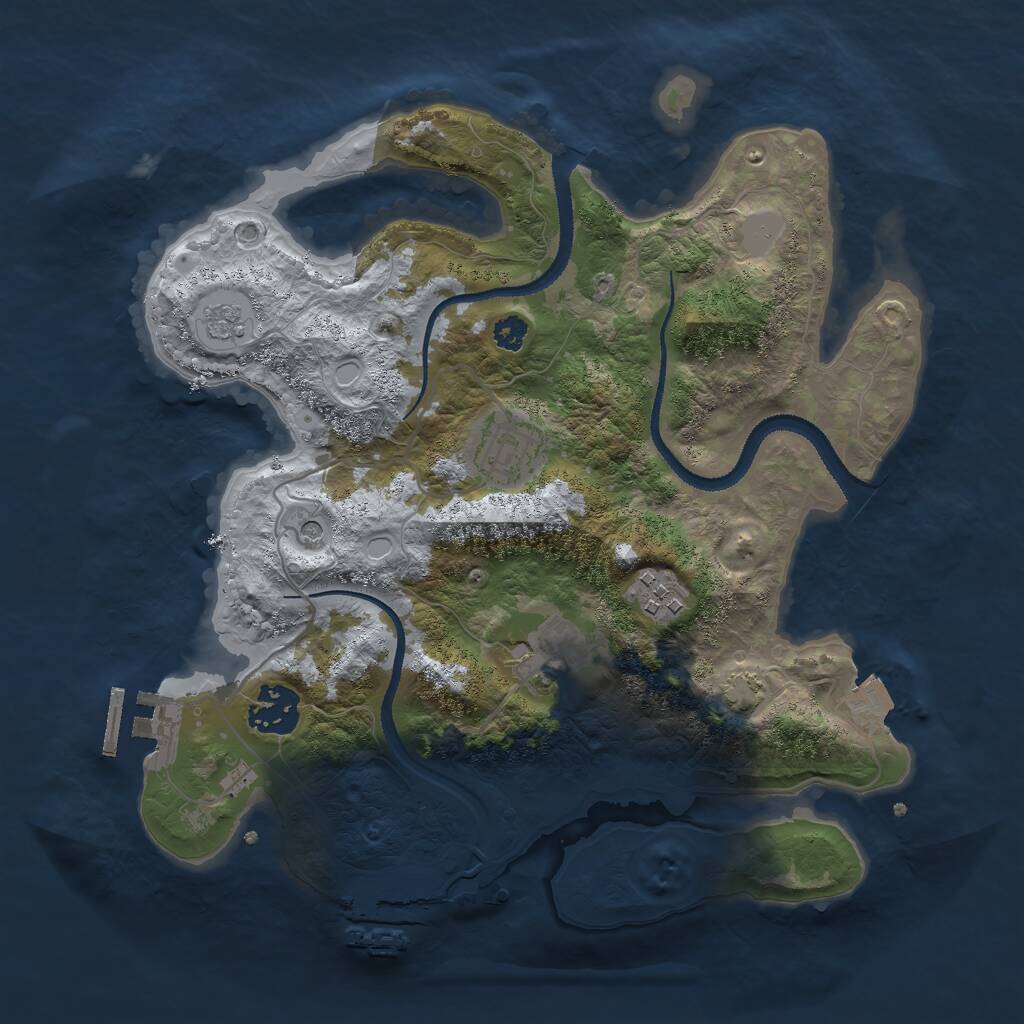 Rust Map: Procedural Map, Size: 3000, Seed: 38992231, 10 Monuments