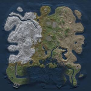 Thumbnail Rust Map: Procedural Map, Size: 4000, Seed: 1998409239, 17 Monuments
