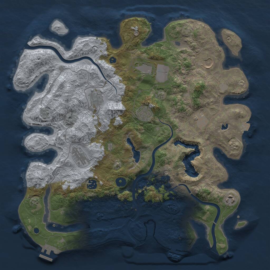 Rust Map: Procedural Map, Size: 4000, Seed: 1998409239, 15 Monuments