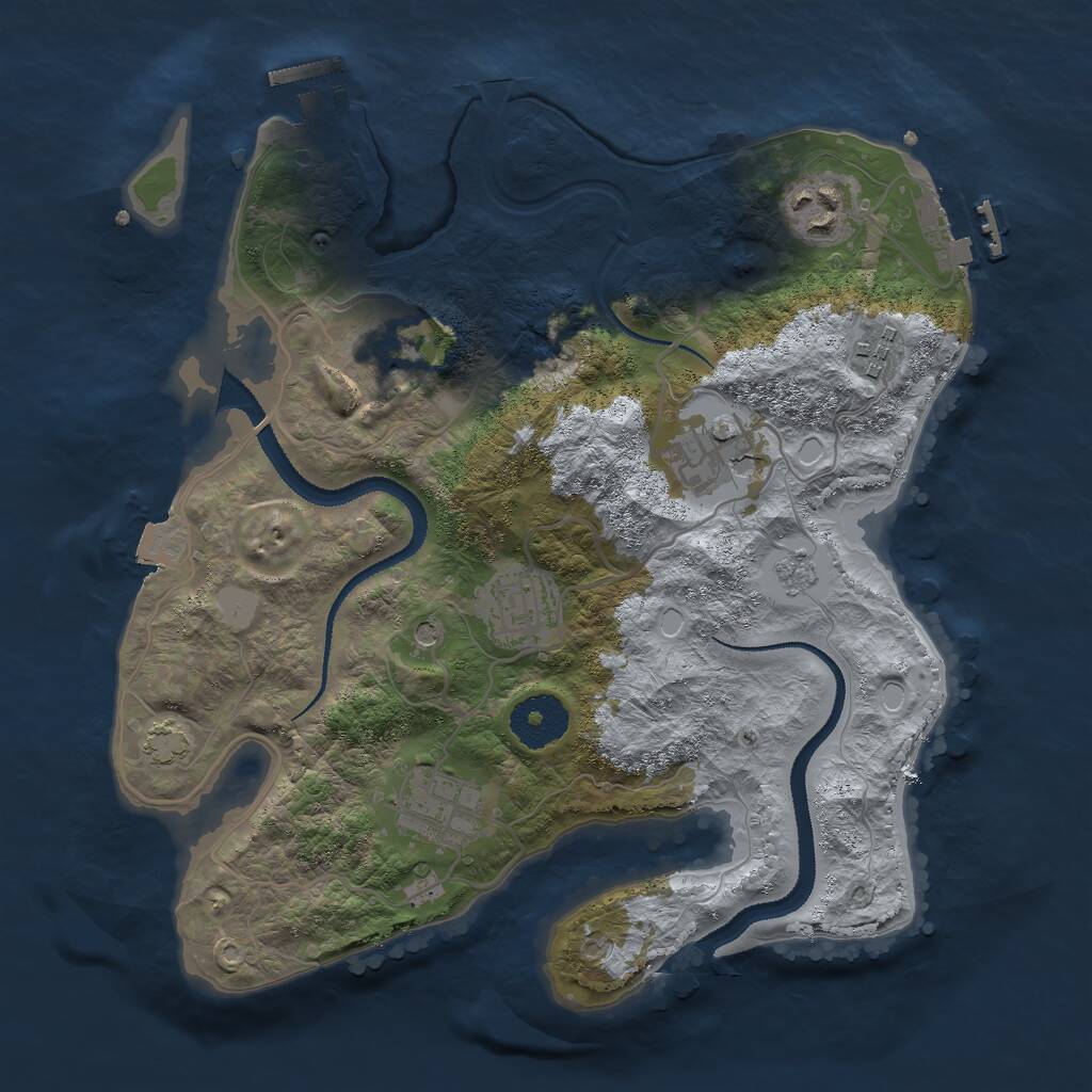 Rust Map: Procedural Map, Size: 3000, Seed: 1103649768, 12 Monuments
