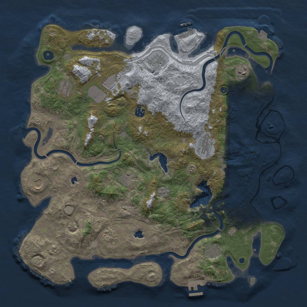 Rust Map: Procedural Map, Size: 4500, Seed: 288790971, 16 Monuments