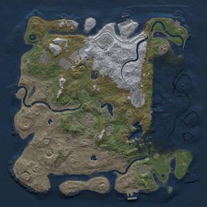 Thumbnail Rust Map: Procedural Map, Size: 4500, Seed: 288790971, 16 Monuments