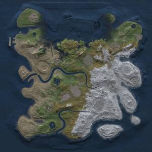 Thumbnail Rust Map: Procedural Map, Size: 3500, Seed: 1664264169, 15 Monuments