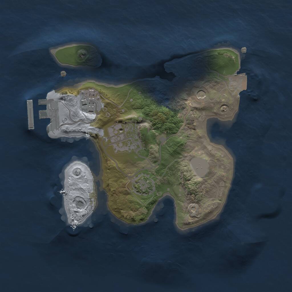 Rust Map: Procedural Map, Size: 2000, Seed: 1017966660, 6 Monuments