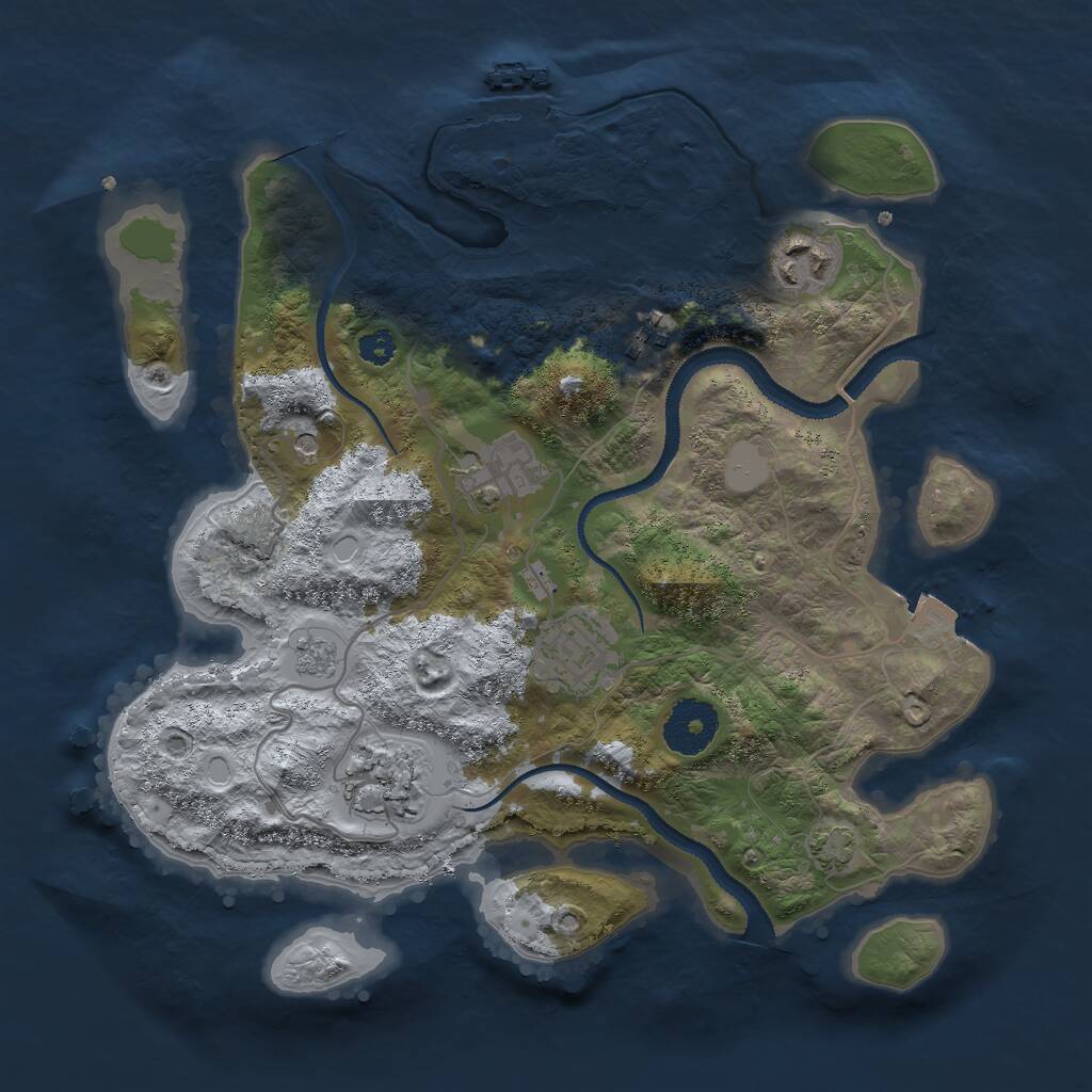 Rust Map: Procedural Map, Size: 3000, Seed: 89977, 10 Monuments