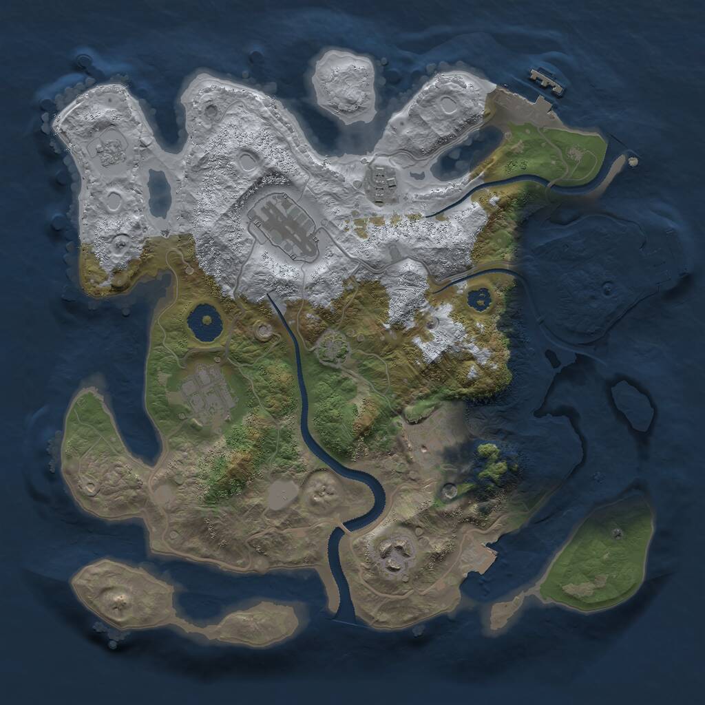 Rust Map: Procedural Map, Size: 3000, Seed: 745448550, 11 Monuments