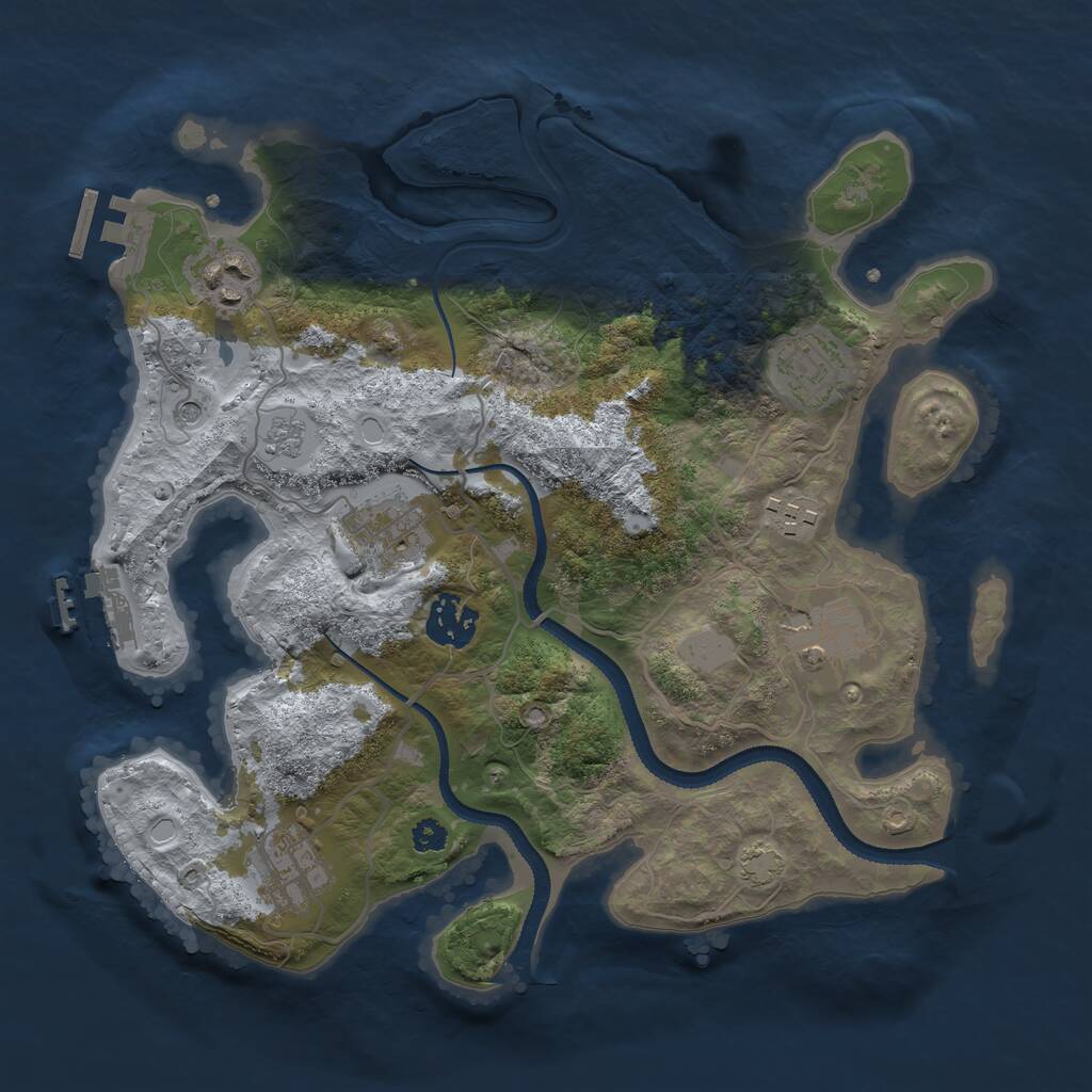 Rust Map: Procedural Map, Size: 3145, Seed: 756359, 13 Monuments