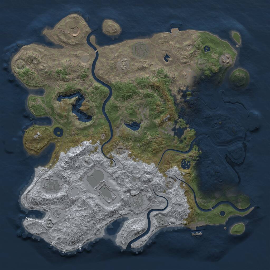 Rust Map: Procedural Map, Size: 4125, Seed: 767514393, 16 Monuments