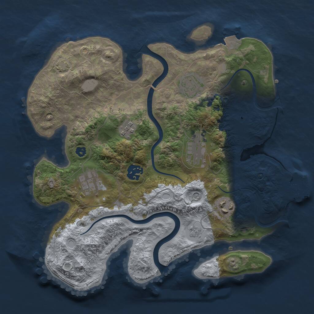 Rust Map: Procedural Map, Size: 3000, Seed: 890847540, 11 Monuments