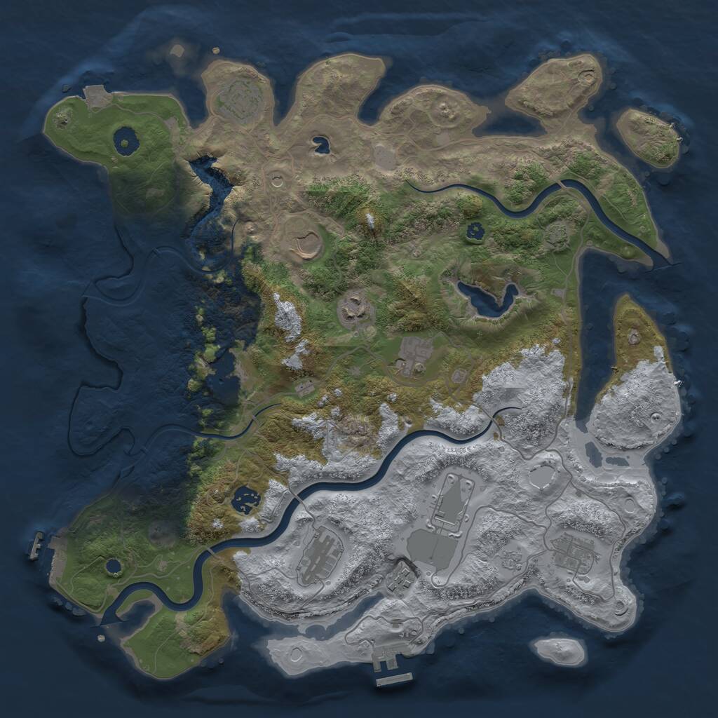 Rust Map: Procedural Map, Size: 4000, Seed: 1548741668, 16 Monuments