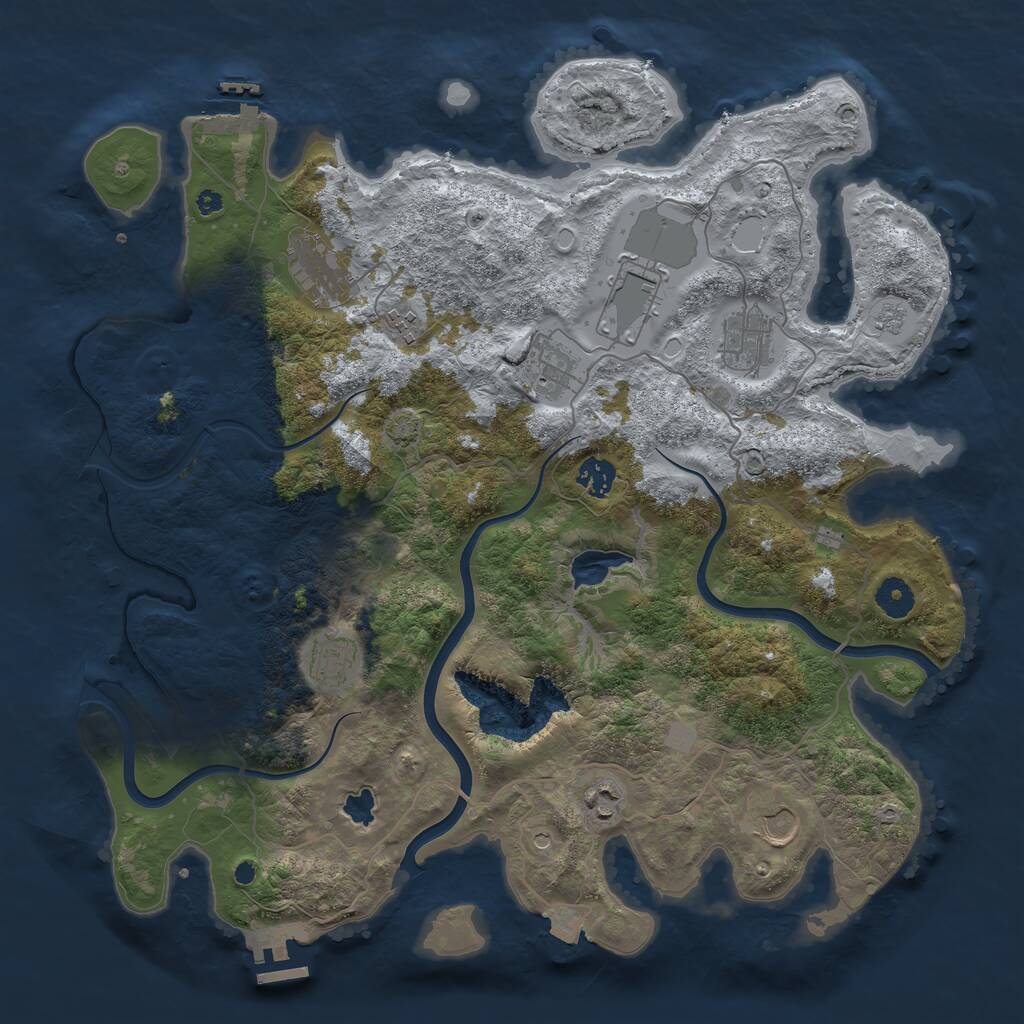 Rust Map: Procedural Map, Size: 4000, Seed: 28131, 15 Monuments
