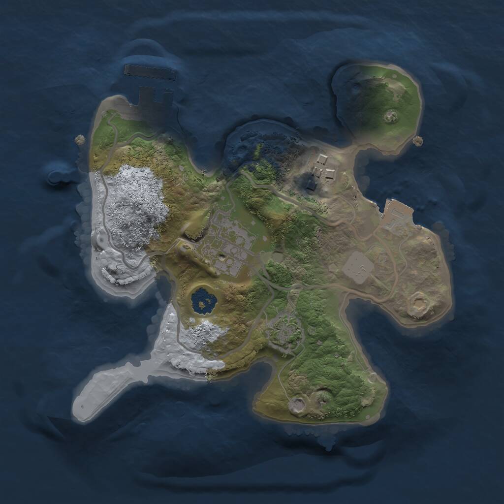 Rust Map: Procedural Map, Size: 2000, Seed: 2000777, 5 Monuments