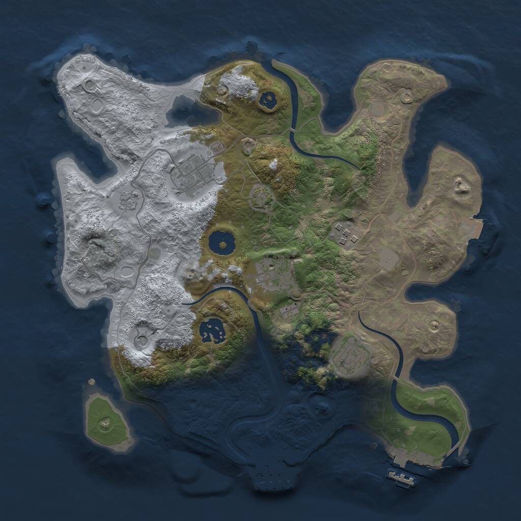 Rust Map: Procedural Map, Size: 3000, Seed: 1600757422, 11 Monuments