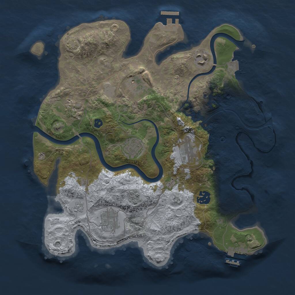 Rust Map: Procedural Map, Size: 3250, Seed: 119352468, 14 Monuments