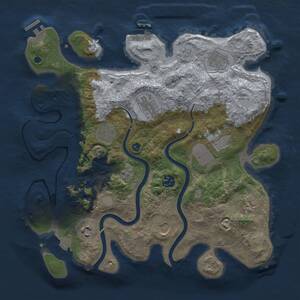 Thumbnail Rust Map: Procedural Map, Size: 3500, Seed: 1499810639, 17 Monuments
