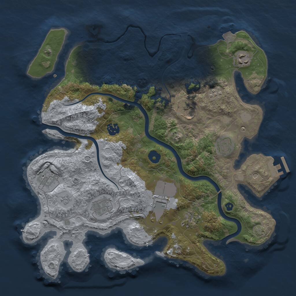 Rust Map: Procedural Map, Size: 3600, Seed: 764033532, 14 Monuments