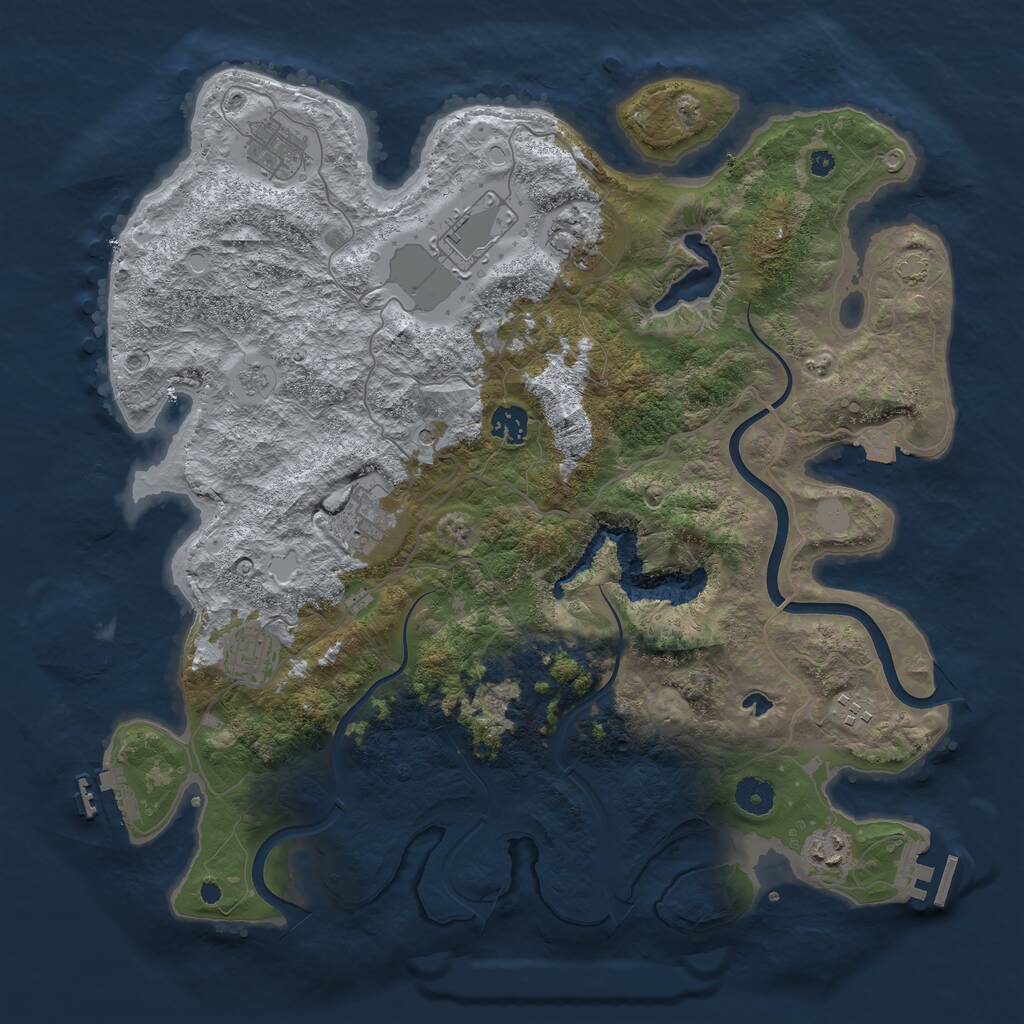 Rust Map: Procedural Map, Size: 4000, Seed: 1689396530, 14 Monuments