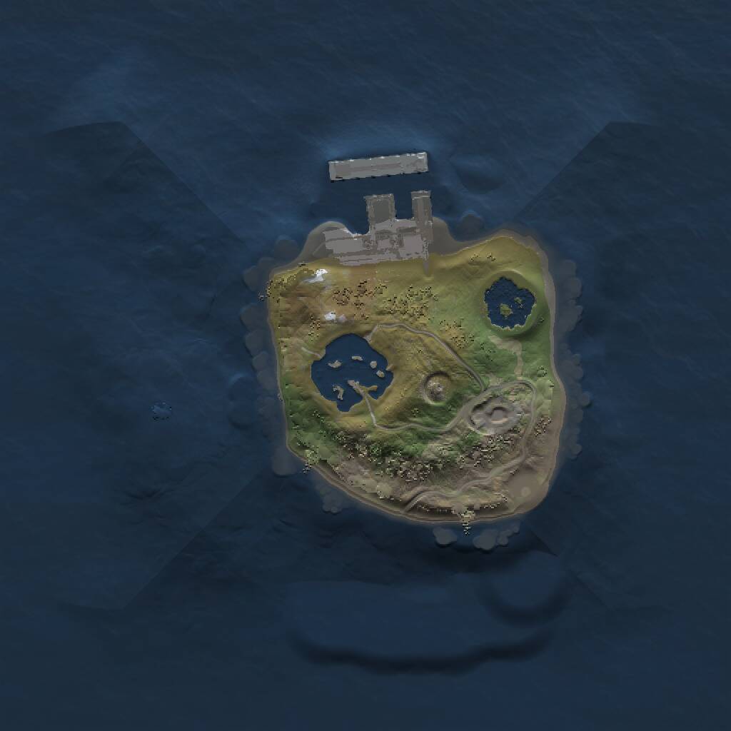 Rust Map: Procedural Map, Size: 1500, Seed: 1677730305, 3 Monuments