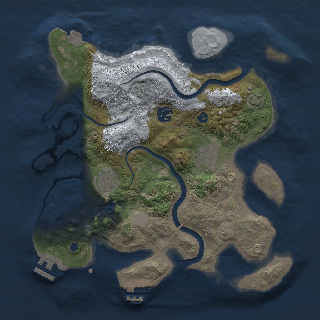 Rust Map: Procedural Map, Size: 3000, Seed: 979496, 8 Monuments