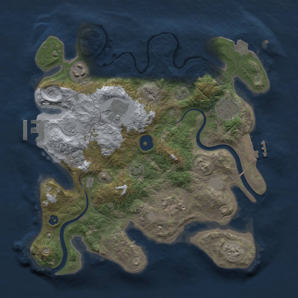 Rust Map: Procedural Map, Size: 3000, Seed: 1700301062, 11 Monuments