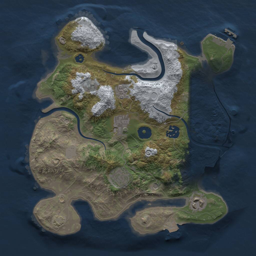 Rust Map: Procedural Map, Size: 2900, Seed: 5498715, 9 Monuments