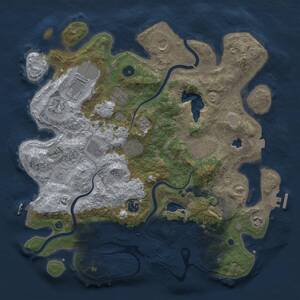 Thumbnail Rust Map: Procedural Map, Size: 4000, Seed: 1115639491, 17 Monuments