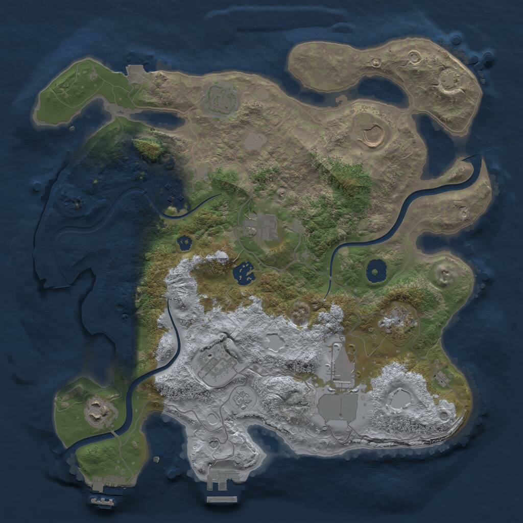 Rust Map: Procedural Map, Size: 3500, Seed: 946331479, 15 Monuments