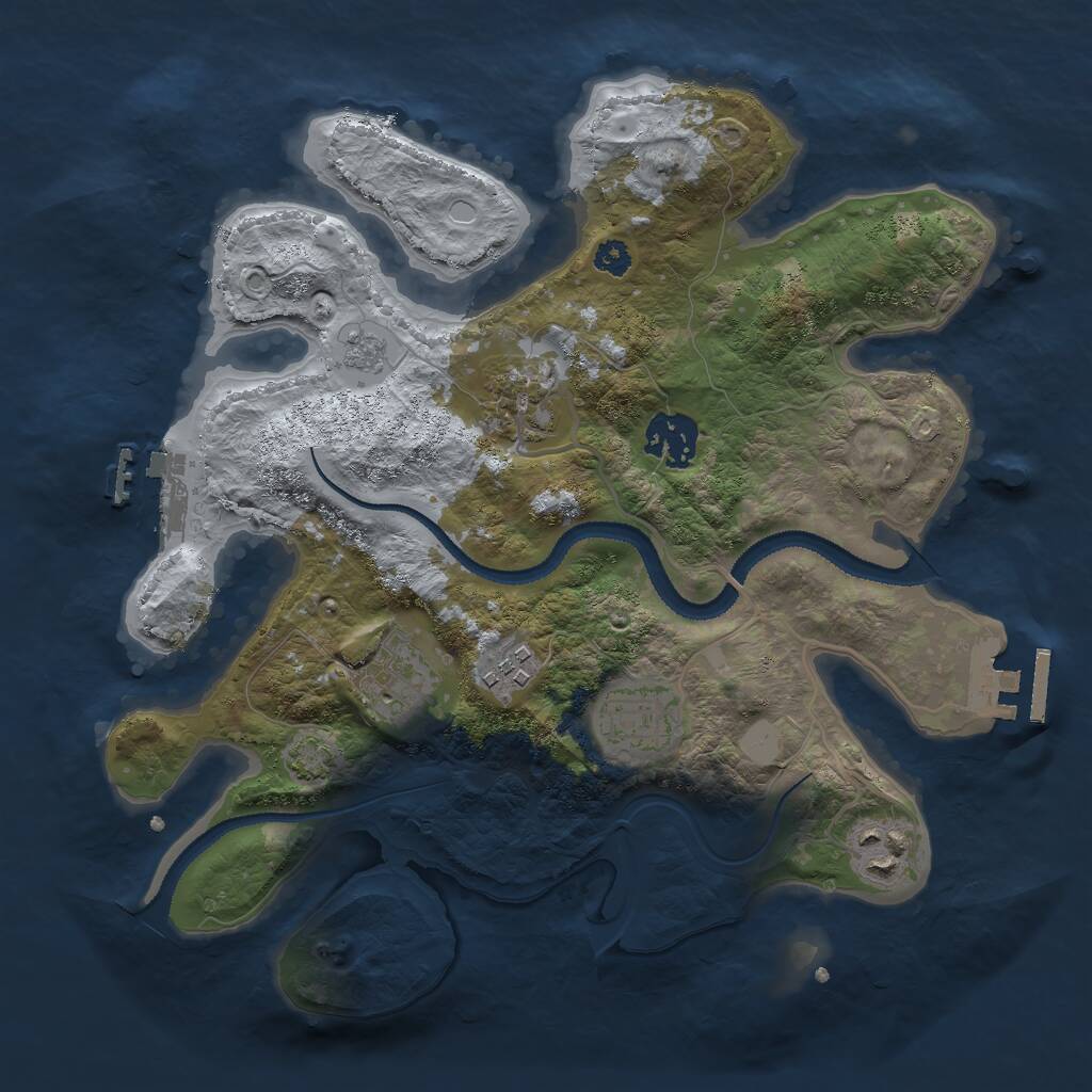 Rust Map: Procedural Map, Size: 3000, Seed: 659241711, 11 Monuments
