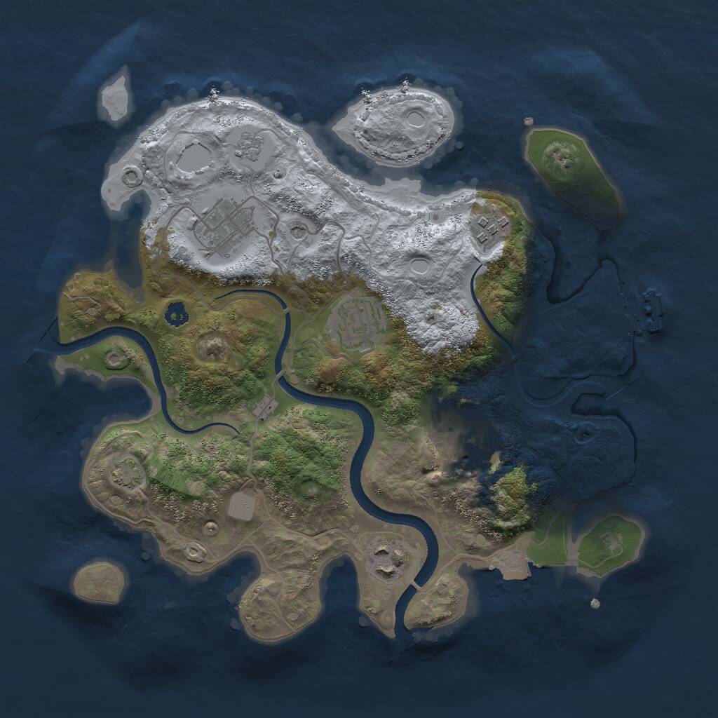 Rust Map: Procedural Map, Size: 3000, Seed: 1981300675, 10 Monuments