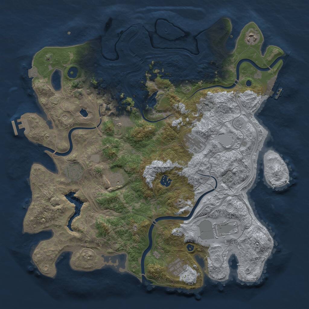 Rust Map: Procedural Map, Size: 4250, Seed: 890476254, 15 Monuments