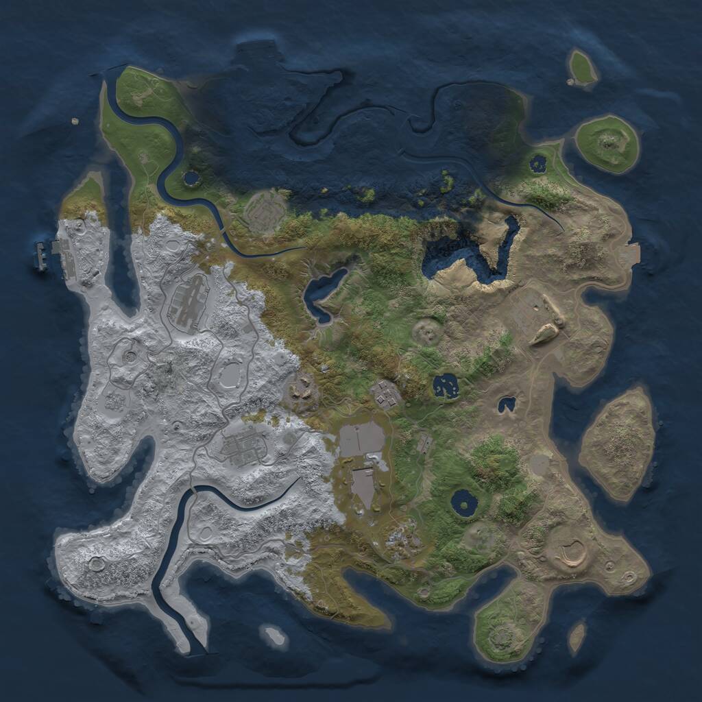 Rust Map: Procedural Map, Size: 4000, Seed: 424137, 16 Monuments