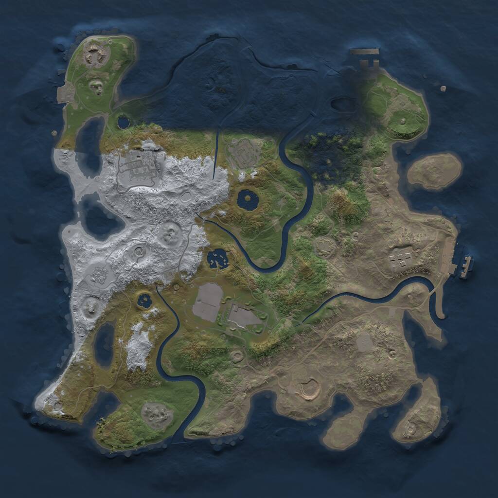 Rust Map: Procedural Map, Size: 3500, Seed: 420399, 13 Monuments