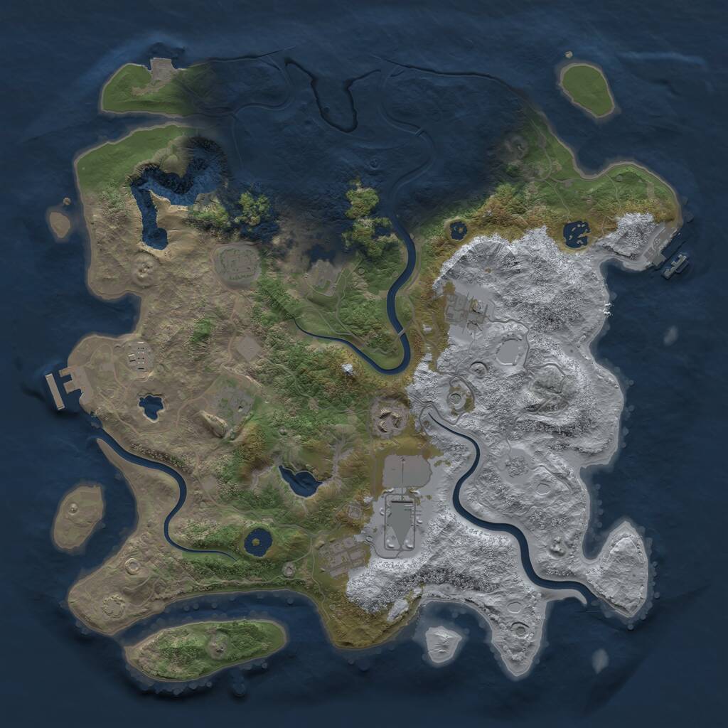 Rust Map: Procedural Map, Size: 4000, Seed: 985029, 15 Monuments