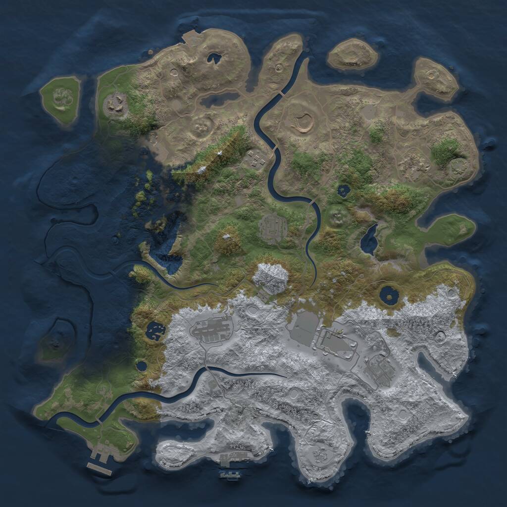 Rust Map: Procedural Map, Size: 4000, Seed: 475615, 16 Monuments