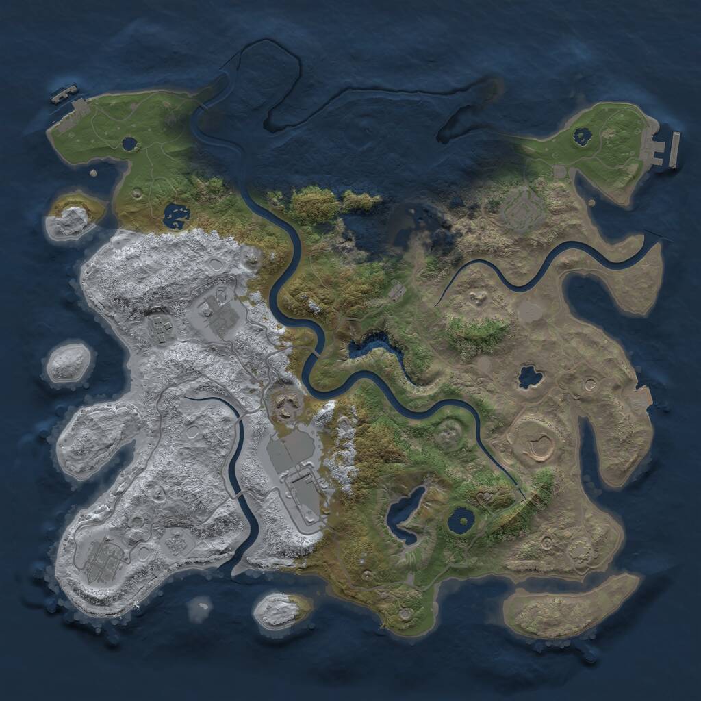 Rust Map: Procedural Map, Size: 4000, Seed: 622406, 15 Monuments